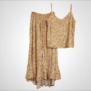 EUC Cynthia Rowley Two Piece Floral Maxi Skirt & Cami Tank Set